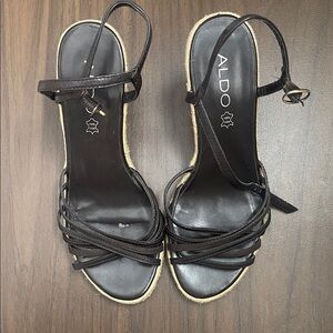 ALDO Black Multi-Strap Espadrille Sandals